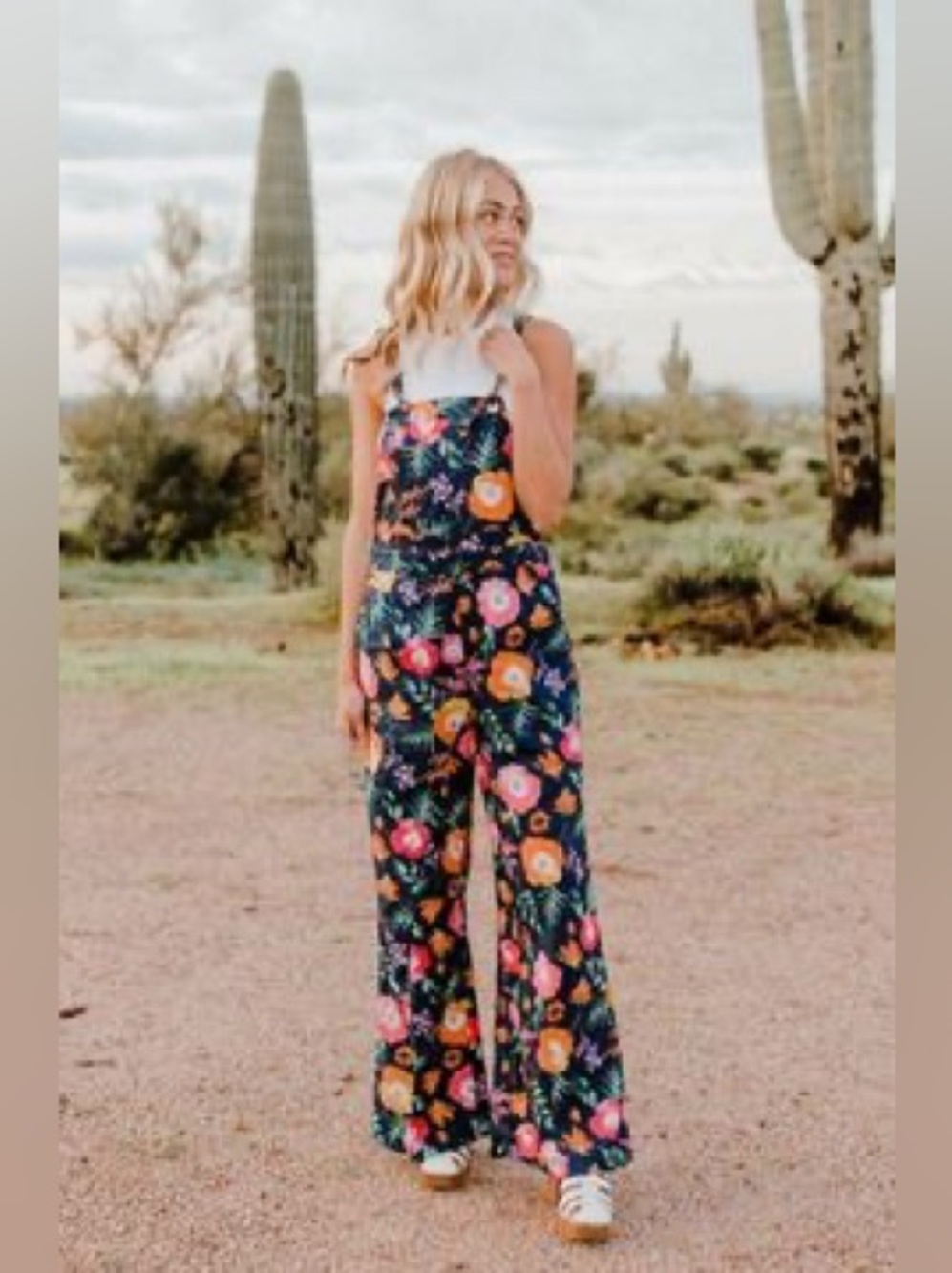 &MERCI FLORAL WIDE LEG JUMPSUIT